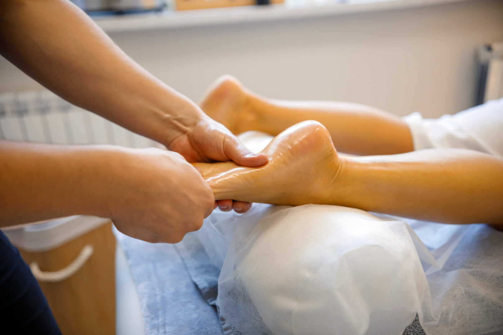 Tranquil moment: massage therapy for legs